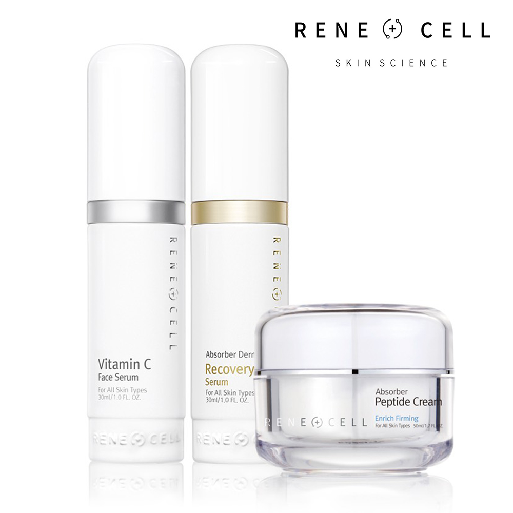 【韓國ReneCell】維生素C三件套組(維生素C精華30ml + 滋潤修護精華30ml + 多肽霜50ml)